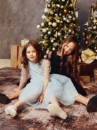 Платье нарядное для девочки MINAKU: PartyDress, голубое, рост 104-110 см - Фото 6