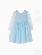 Платье нарядное для девочки MINAKU: PartyDress, голубое, рост 110-116 см - Фото 15