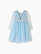 Платье нарядное для девочки MINAKU: PartyDress, голубое, рост 116-122 см - Фото 19