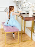 Платье нарядное для девочки MINAKU: PartyDress, голубое, рост 122-128 см - Фото 14