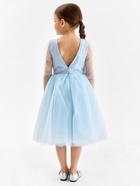 Платье нарядное для девочки MINAKU: PartyDress, голубое, рост 122-128 см - Фото 7