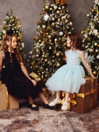 Платье нарядное для девочки MINAKU: PartyDress, голубое, рост 128-134 см - Фото 2