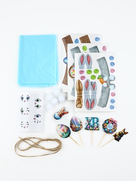 Набор для украшения кулича на Пасху «Зайки», 12×16×1 см