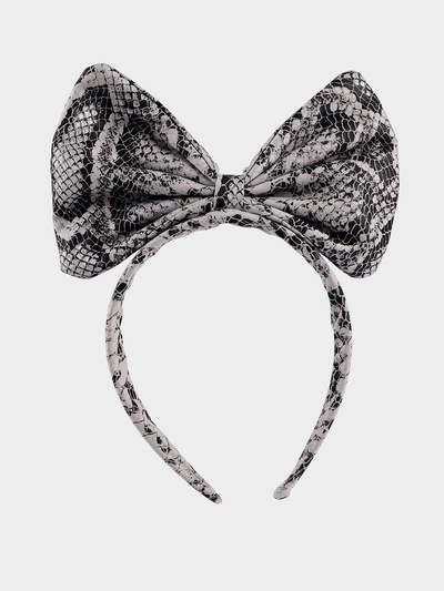 Ободок для волос «Бантик» змеиный принт