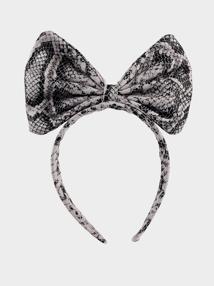 Ободок для волос «Бантик» змеиный принт - Фото 1