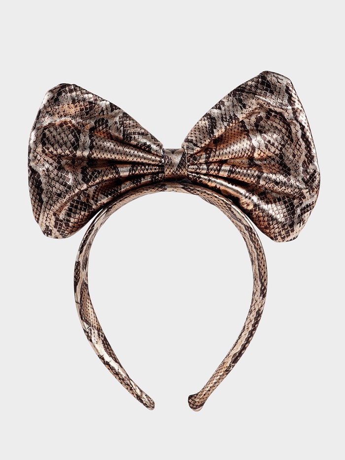 Ободок для волос «Бантик» змеиный принт - Фото 1