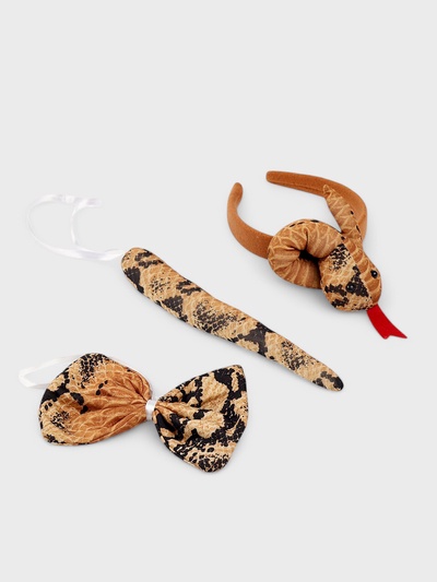 Карнавальный набор «Змея», 3 предмета: ободок, хвост, бант, коричневый