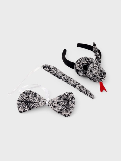 Карнавальный набор «Змея», 3 предмета: ободок, хвост, бант, серый