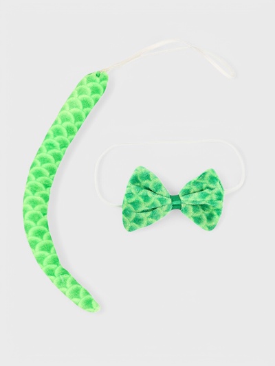 Карнавальный набор «Змея», 2 предмета: бабочка, хвост, зелёный