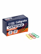 Скрепки 28 мм цветные в картонной коробке 100 штук - Фото 3
