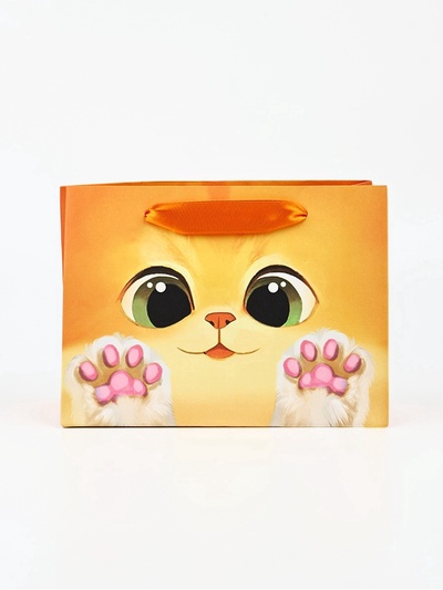 Пакет подарочный «Котик», 19.5 х 14.5 х 8.5 см