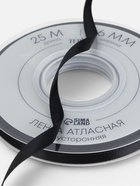 Лента атласная TEIRA, двухсторонняя, 6 мм, 25±1 м, чёрная №0030 - Фото 1