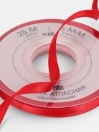 Лента атласная TEIRA, двухсторонняя, 6 мм, 25±1 м, красная №0250 - Фото 3