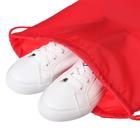 Мешок для обуви 420 х 340 мм, Calligrata "Стандарт", (мягкий полиэстер, плотность 210 D), красный - Фото 4