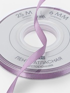Лента атласная TEIRA, двухсторонняя, 6 мм, 25±1 м, сиреневая №0434 - Фото 3