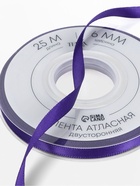 Лента атласная TEIRA, двухсторонняя, 6 мм, 25±1 м, фиолетовая №0470 - Фото 3
