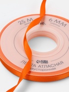 Лента атласная TEIRA, двухсторонняя, 6 мм, 25±1 м, оранжевая №751 - Фото 3