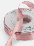 Лента атласная TEIRA, двухсторонняя, 15 мм, 25±1 м, нежно-розовая №164 - Фото 3