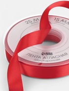 Лента атласная TEIRA, двухсторонняя, 15 мм, 25±1 м, красная №0250 - Фото 3