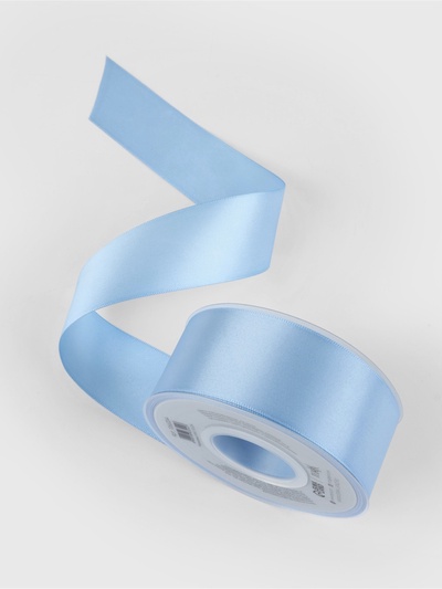 Лента атласная TEIRA, двухсторонняя, 38 мм, 25±1 м, светло-голубой №332