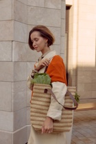 Сумка пляжная Полосы, 45*12*38, отд на молнии, подкладка, беж/коричневый - фото 809238276