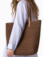 Сумка пляжная на молнии, на подкладке, 47×14×35 см, однотонная, коричневая - Фото 4