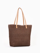 Сумка пляжная на молнии, на подкладке, 47×14×35 см, однотонная, коричневая - Фото 5