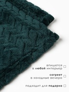 Плед «Этель» Zig-zag, 200×220 см,100% п/э, корал-флис, изумрудный - Фото 2
