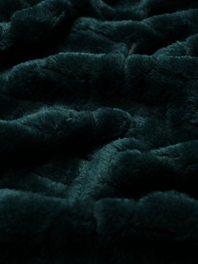 Плед «Этель» Zig-zag, 200×220 см, корал-флис, изумрудный