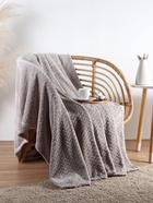 Плед «Этель» Zig-zag, 200×220 см,100% п/э, корал-флис, светло-серый - Фото 4