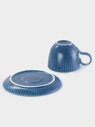 Чайная пара Доляна «Коралл», кружка 275 мл, блюдце 15.9×15.9 см, фарфор, синяя - Фото 5