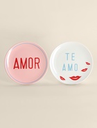 Тарелки SL Home «Уроки испанского: Amor - Te amo», d=22 см, набор 2 шт., фарфор, белые, розовые - Фото 4