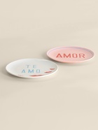 Тарелки SL Home «Уроки испанского: Amor - Te amo», d=22 см, набор 2 шт., фарфор, белые, розовые - Фото 7