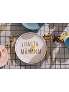 Тарелки SL Home «Уроки испанского: ¡Hasta mañana - Buenos dias», d=22 см, набор 2 шт., фарфор, белые, фиолетовые - Фото 11