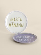 Тарелки SL Home «Уроки испанского: ¡Hasta mañana - Buenos dias», d=22 см, набор 2 шт., фарфор, белые, фиолетовые - Фото 4