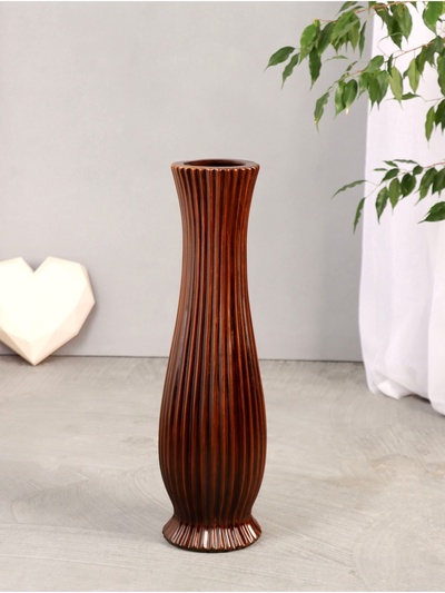 Ваза напольная «Чедвиг», 57×13 см, керамика, коричневая