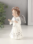 Фигурка полистоун «Ангелочек в платье со звёздами, с голубем 7×5×13 см - фото 33704415
