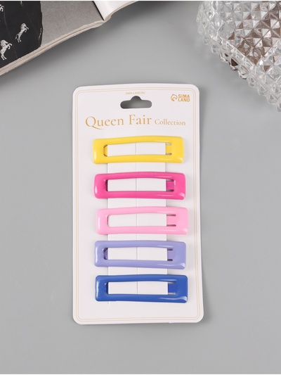 Заколки для волос «Милен», набор 5 шт., колор, 5 см, МИКС