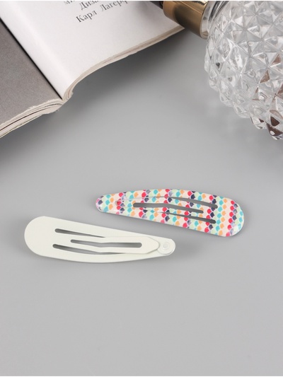 Заколки для волос QF «Флора», набор 8 шт., орнамент, 5 см, МИКС