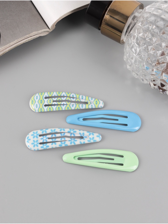 Заколки для волос QF «Флора», набор 8 шт., цветы узоры, 5 см, МИКС - Фото 1