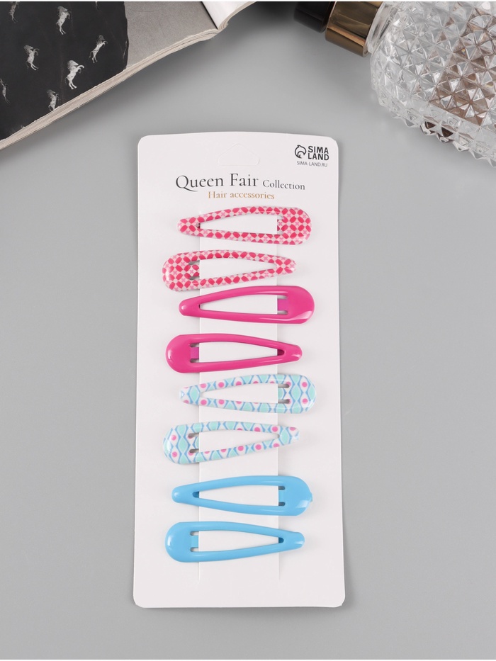 Заколки для волос QF «Флора», набор 8 шт., весна, 5 см, МИКС