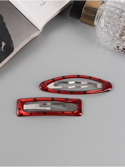 Заколки для волос QF «Фрида», набор 4 шт., 8 и 7 см, коричневые