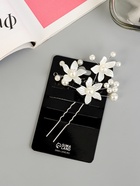 Шпилька для волос "Эмилия" цветы шарики, 8х6,5 см, белый - фото 809072940