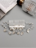 Гребень для волос QF «Эмилия», цветы листочки, 11×6.5 см, белый - Фото 2