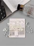 Гребень для волос QF «Эмилия», цветы листочки, 11×6.5 см, белый - Фото 3