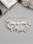 Гребень для волос QF «Эмилия», цветы ассорти шарики, 10×7 см, белый - Фото 2