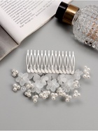 Гребень для волос QF «Эмилия», цветочный, 11×6 см, белый - Фото 2