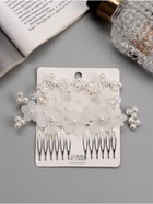 Гребень для волос QF «Эмилия», цветочный, 11×6 см, белый - Фото 3