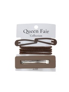 Набор для волос QF «Элери», 4 резинки 6.5 см, заколка - автомат 8 см, 2 заколки 4.5 см, коричневый - Фото 5
