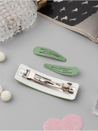 Набор для волос QF «Элери», 4 резинки 6.5 см, заколка - автомат 8 см, 2 заколки 4.5 см, зелёный (комплект 6 шт) - фото 65445428